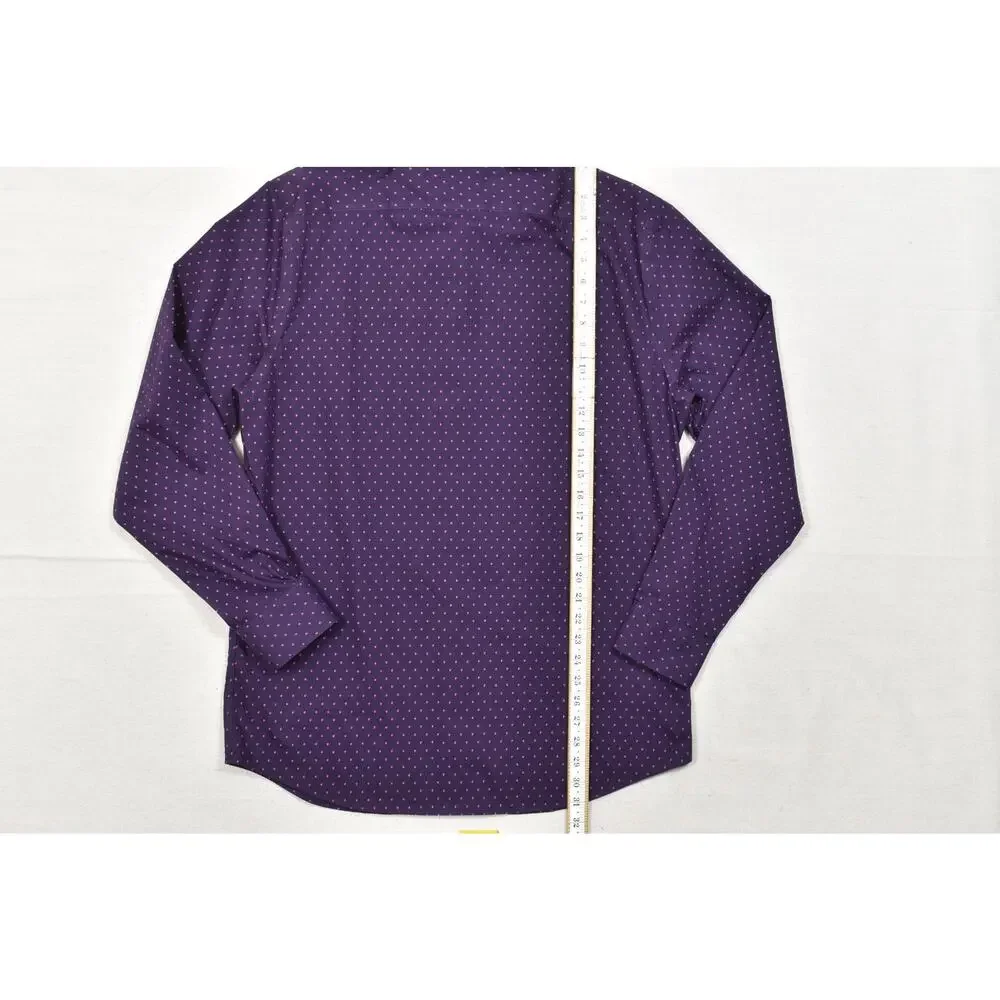 Banana Republic Shirt Mens Large Slim Fit Purple Polka Dot Long Sleeve Non-Iron